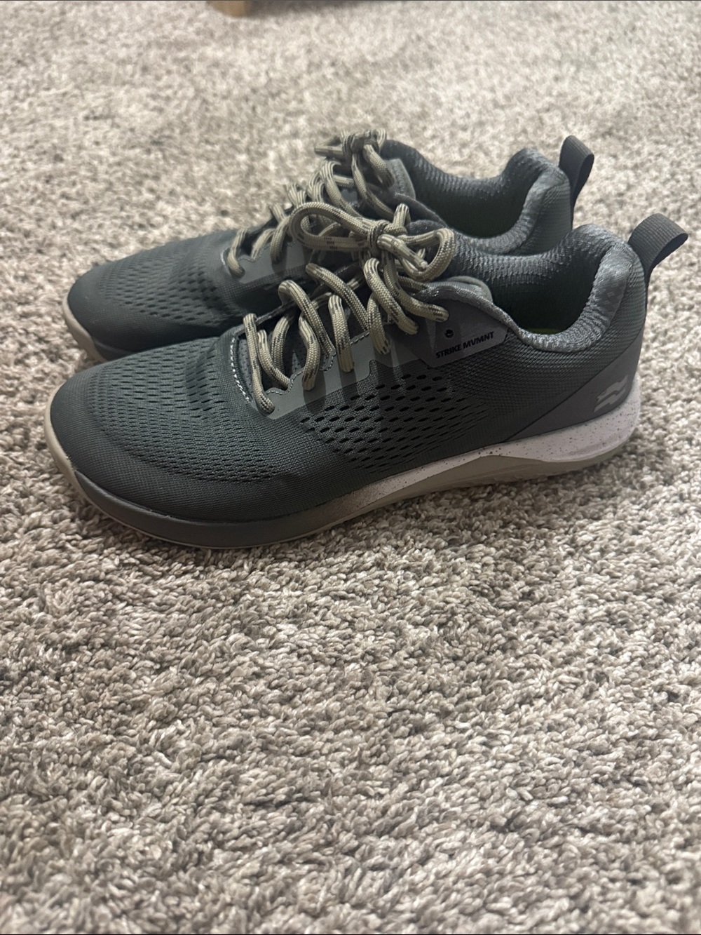 Strike Mvmnt  Charcoal Gray/Green Athletic Lace-Up Sneakers